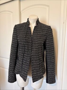 White House Black Market Black and White Tweed Blazer